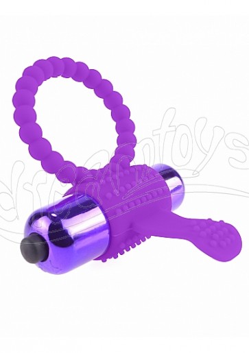 Vibrating Silicone Super Ring - Purple