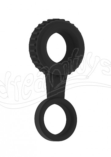 No.47 - Cockring with Ball Strap - Black